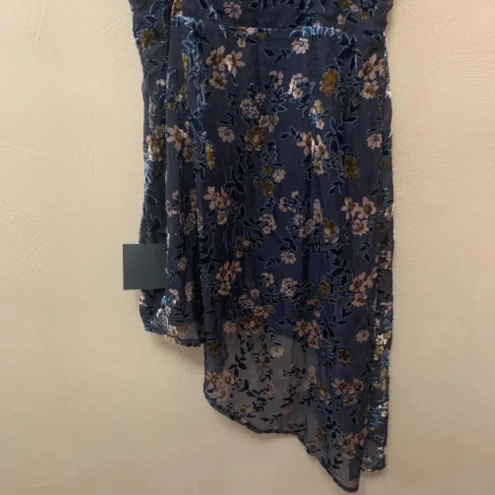 Lulus Evenings with You Dark Teal Floral Velvet Asymmetrical Dress - Picture 10 of 16
